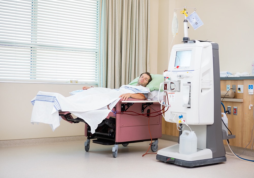 A patient undergoing an IV.