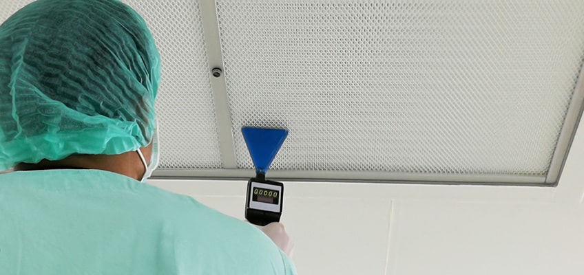 Nurse cleaning vent